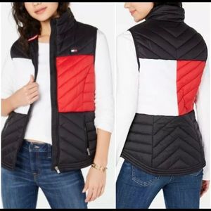 NWT Tommy Hilfiger Sport Black Red White Vest Size XS Sporty!